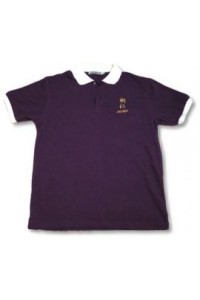 P024 polo恤訂造 polo恤布料 polo恤製造商     紫色 撞色白色領、袖口